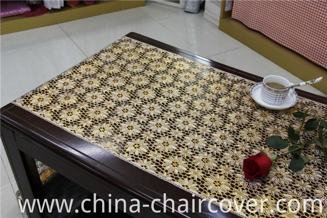 50cm Width Vinyl PVC Gold Lace Table Placemat in Roll